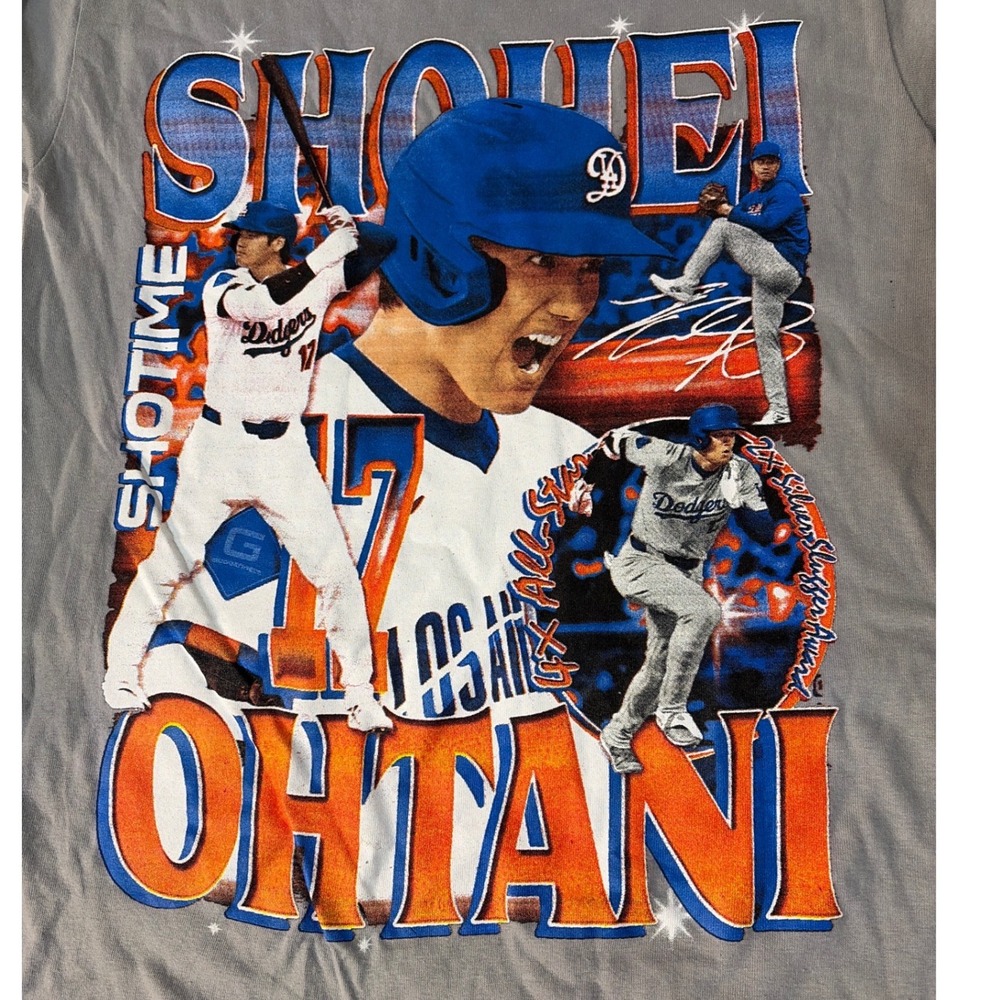 Headgear Classics Shohei Ohtani Los Angeles Dodgers Shotime Gray T-Shirt Mens S